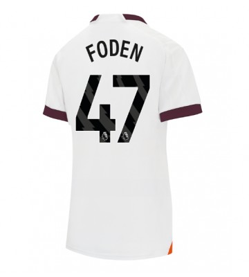 Manchester City Phil Foden #47 Segunda Equipación Mujer 2023-24 Manga Corta